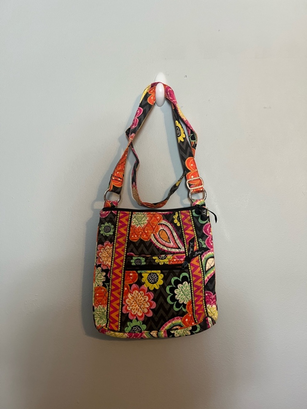 Vera Bradley Black Multi Floral Crossbody Bag